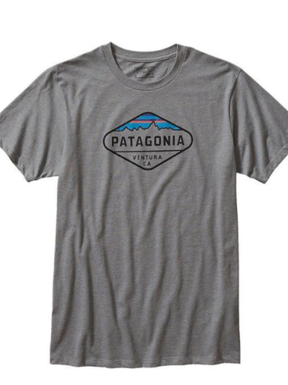 Patagonia Fitz Roy Crest Cotton/ Poly T-Shirt Narwhal Grey Size Med